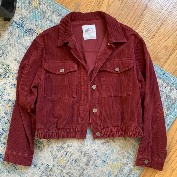 Copper Ribbed Corduroy Jacket Coat 